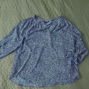 3/4 Sleeve Dark Green V-Neck Blouse, 41 Hawthorn